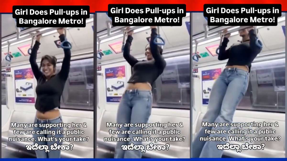 Bengaluru Metro Viral Video: Woman’s Pull-Up Workout Sparks Debate Over Public Behaviour And Women’s Freedom
