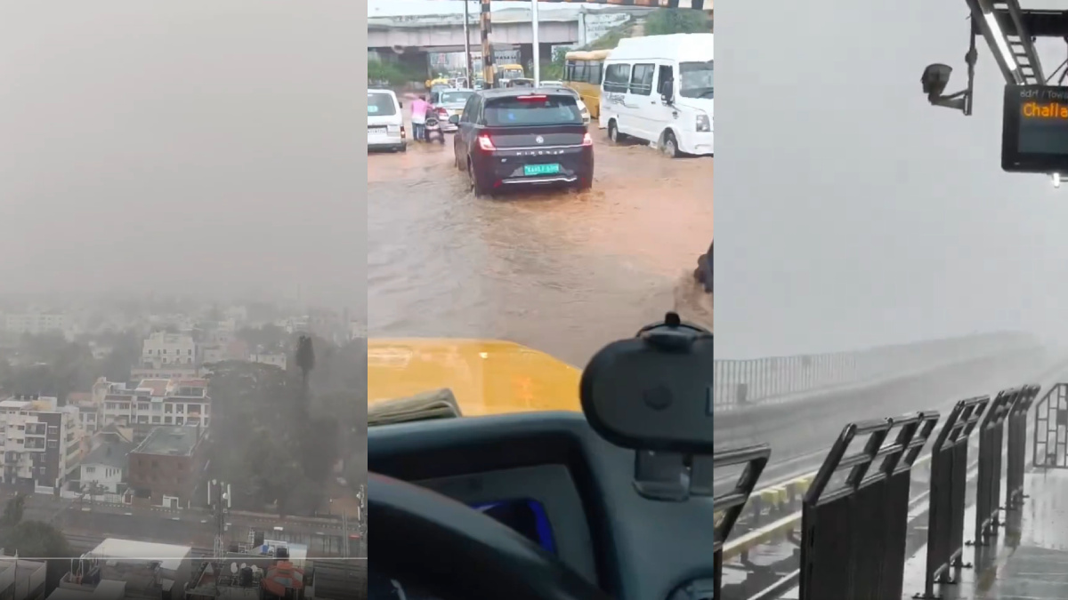 Bengaluru Lashed by Heavy Rain, Roads Waterlogged; Farmer Killed by Lightning Strike in Haveri