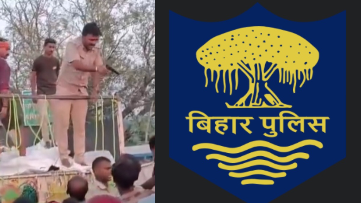 Bihar Cop Suspended After Viral Video Shows Pistol Brandished During Flood Relief Distribution | Photo Credit: https://x.com/imohitray_/    |     https://en.wikipedia.org/wiki/
