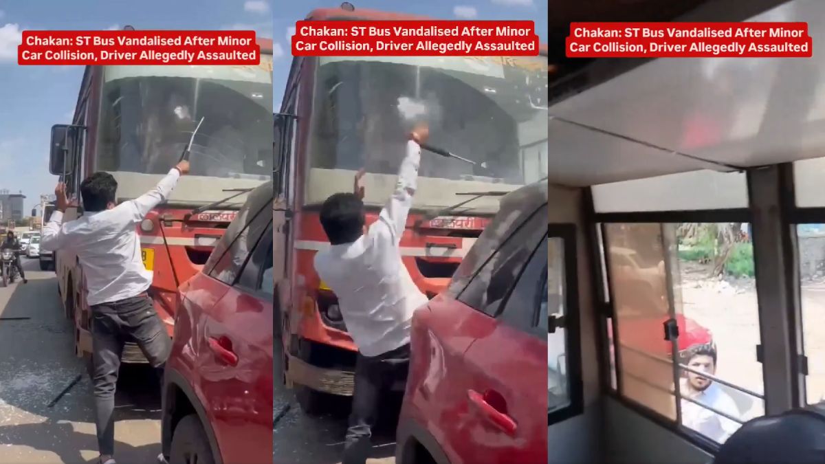 Chakan Road Rage: Car Driver Allegedly Attacks ST Bus Driver After Minor Collision In Pune