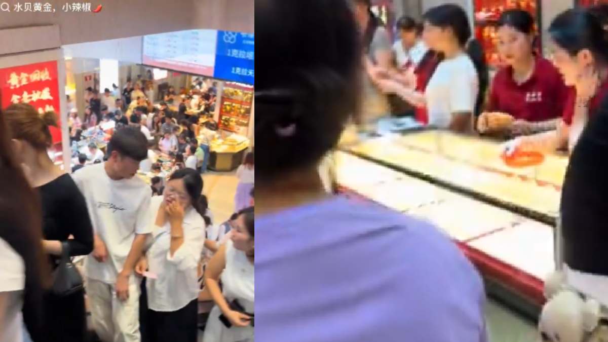 Crowds shop for gold jewellery in China as prices fall