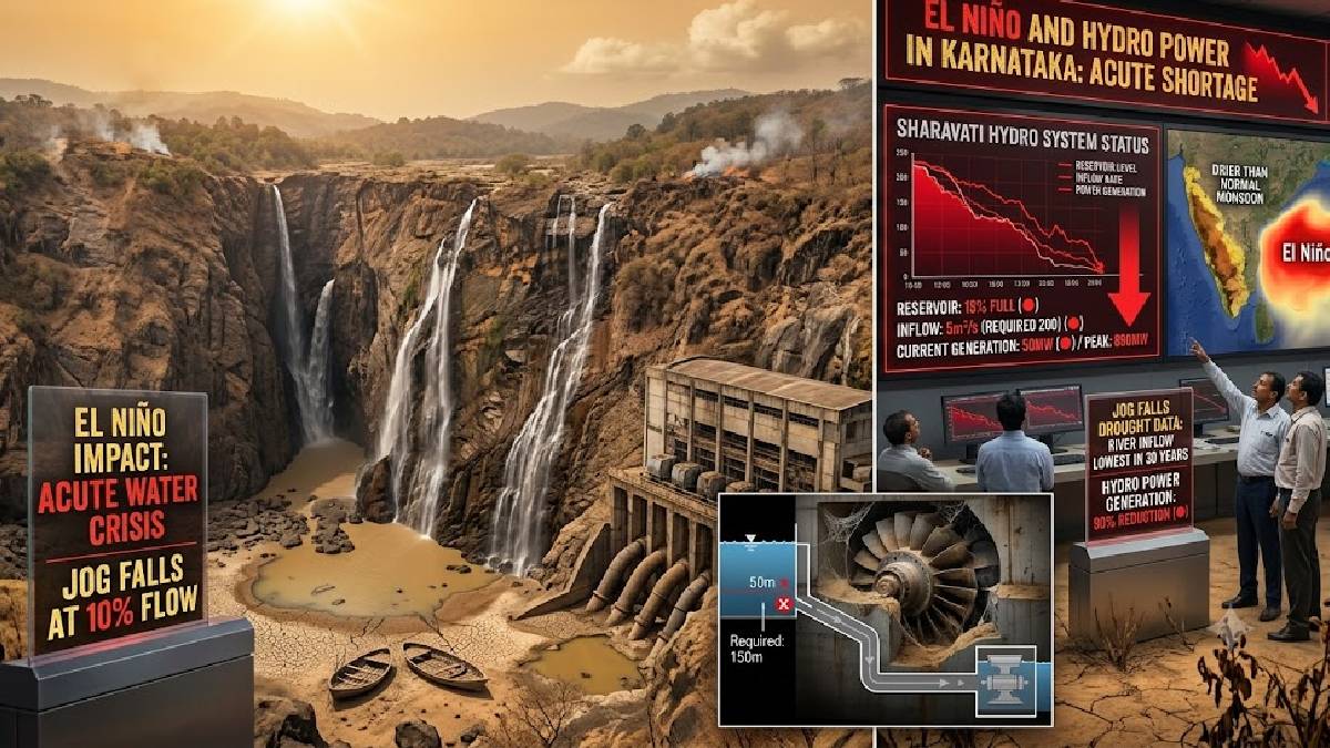 ಕರ್ನಾಟಕದ ವಿದ್ಯುತ್ ಉತ್ಪಾದನೆಗೆ El Nino ಹೊಡೆತ - ಜೋಗ್ ಸೇರಿದಂತೆ ಜಲವಿದ್ಯುತ್ ಘಟಕಗಳ ಮೇಲೆ ಒತ್ತಡ!!