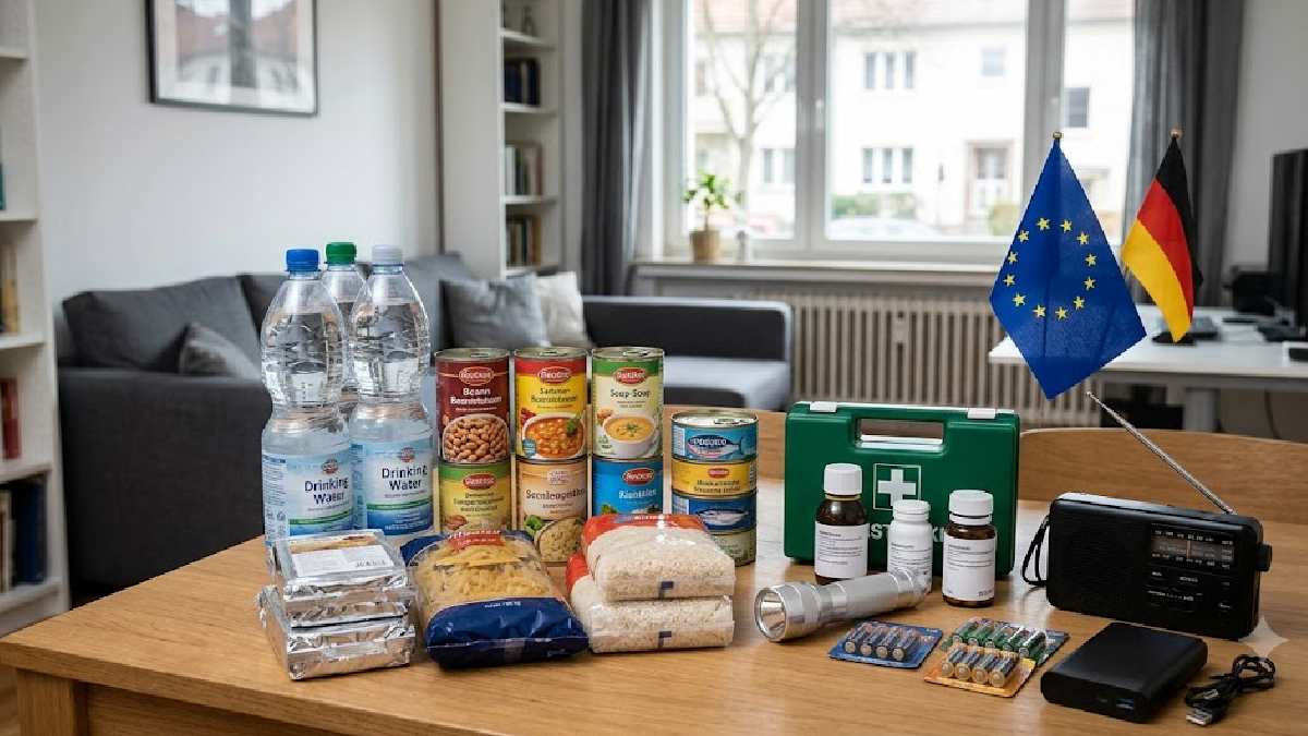 European emergency supplies including food, water and medicines