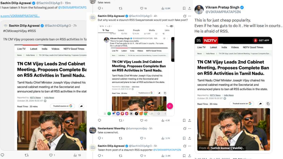 Social Media Users Share Unverified Claim of RSS Ban, Citing Fake NDTV Screenshot