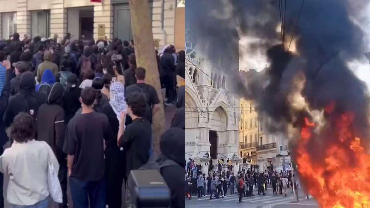 Fires and clashes during violent protests in France