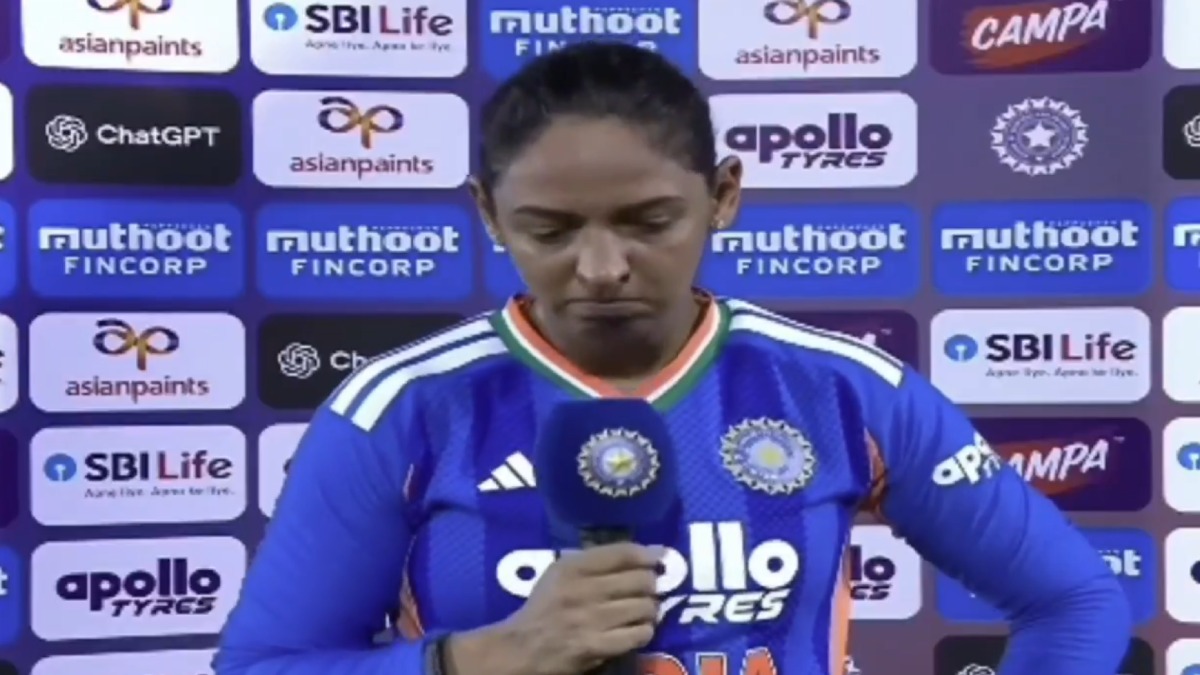 Harmanpreet Kaur gets emotional during an interview after scoring an unbeaten 91 against Zimbabwe.