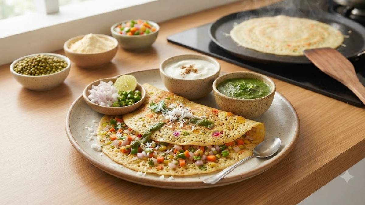 ಹೆಸರುಬೇಳೆ, ಕಡಲೆಹಿಟ್ಟು ಇದ್ದರೆ ಸಾಕು -  10 ನಿಮಿಷದಲ್ಲಿ ಹೆಲ್ತಿ ಉಪಾಹಾರ ರೆಡಿ!!