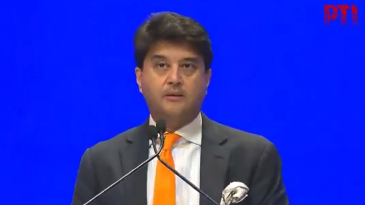 Jyotiraditya Scindia at India Mobile Congress 2026 | Photo Credit: https://x.com/PTI_News