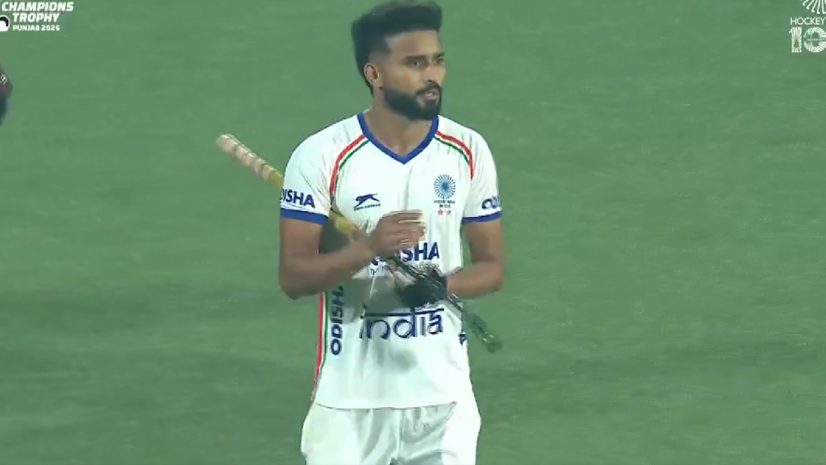 Indian men's hockey team celebrates a 4-1 victory over Japan at the Asian Champions Trophy 2026 in Jalandhar.