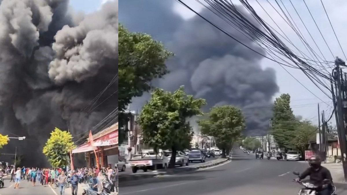 Indonesia Fire Alert: Trans Home Warehouse in Sleman Engulfed in Flames, Firefighters Battle Blaze
