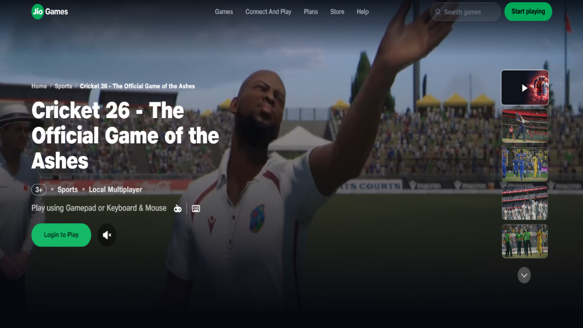 JioGames Adds Cricket 26: Play Cricket Game on Phones, TVs and Laptops via Cloud