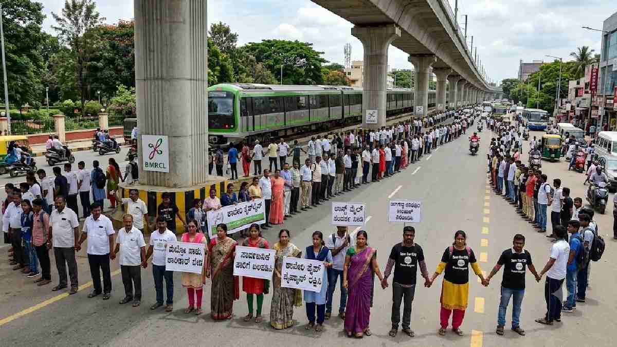 ಬೆಂಗಳೂರು - ರಾಗಿಗುಡ್ಡ–ಕನಕಪುರ ಎಲಿವೇಟೆಡ್ ಕಾರಿಡಾರ್‌ಗೆ ವಿರೋಧ; ಇಂದು ಮಾನವ ಸರಪಳಿ ಪ್ರತಿಭಟನೆ, ಬೇಡಿಕೆಗಳೇನು?!!