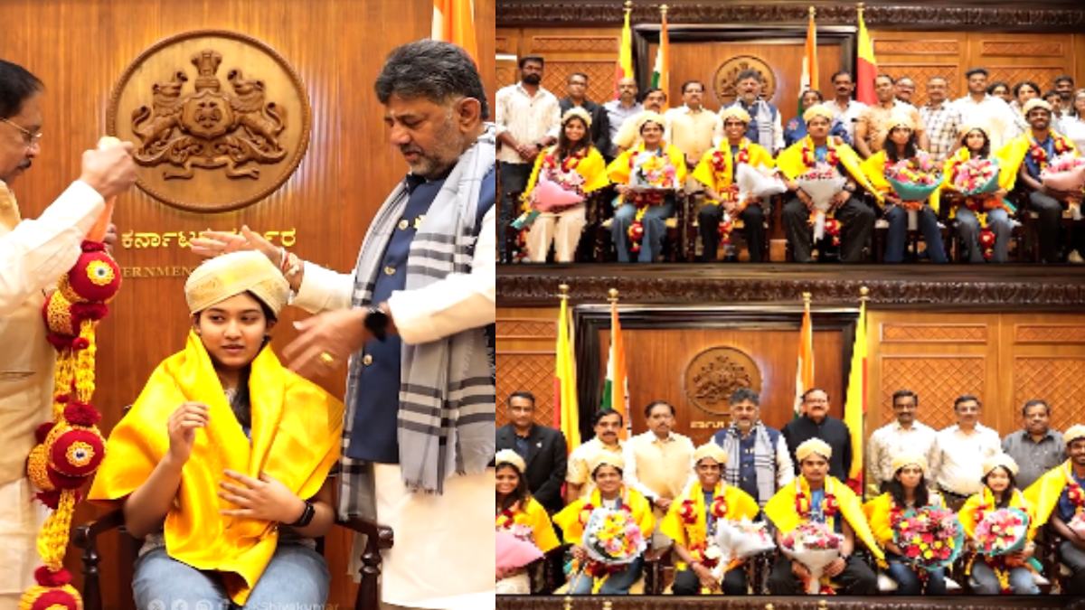 Karnataka Honours Asian Games 2026 Heroes Mohit H.S., Aditi Ashok and Other Star Athletes at Vidhana Soudha