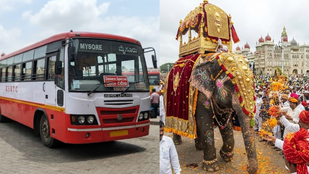 ಮೈಸೂರು ದಸರಾ ವಿಶೇಷ ಬಸ್ | Photo Credit: AI