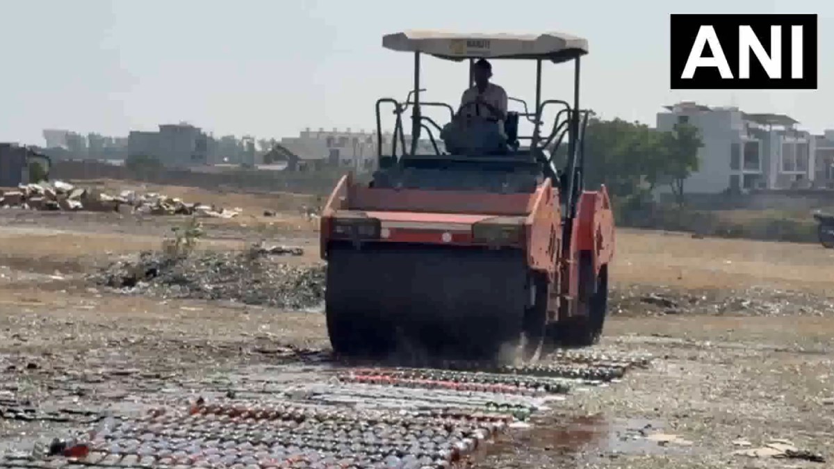 Gujarat News: Jamnagar Police Crush Liquor Worth ₹75 Lakh Using Bulldozer