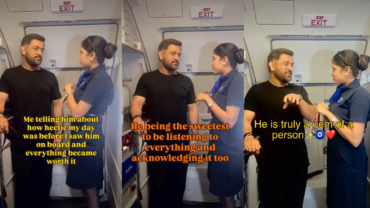MS Dhoni Meets IndiGo Crew Member Mid-Flight | Photo Credit: www.instagram.com/waryaa_18