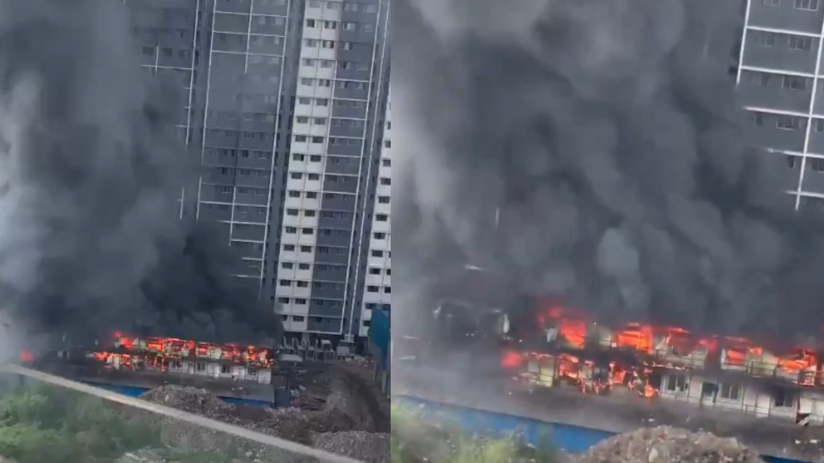 Mulund East Fire: Blaze Erupts at Under-Construction Building Site, Firefighters Rush In