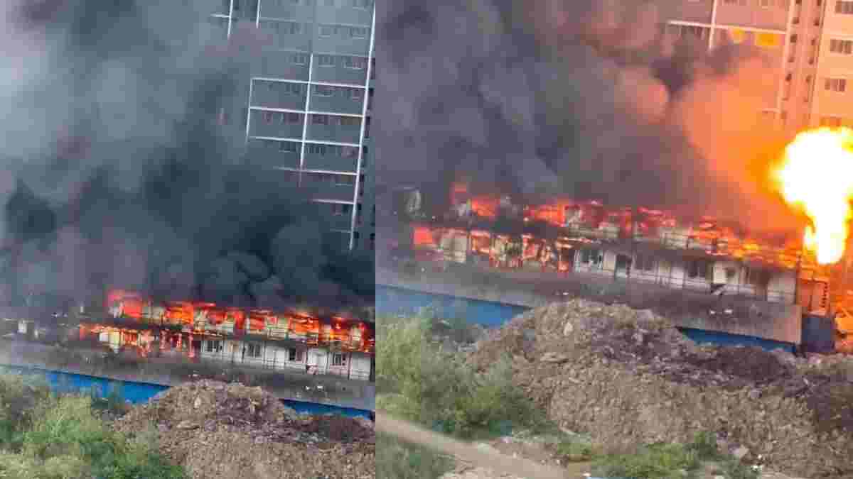 ಮುಂಬೈ ಮುಲುಂಡ್ ಈಸ್ಟ್‌ನಲ್ಲಿ ಕಾರ್ಮಿಕರ ಶೆಡ್‌ಗೆ ಬೆಂಕಿ; ಸಿಲಿಂಡರ್ ಸ್ಫೋಟದಿಂದ ಆತಂಕ, 1,500 ಮಂದಿ ಸುರಕ್ಷಿತ!!