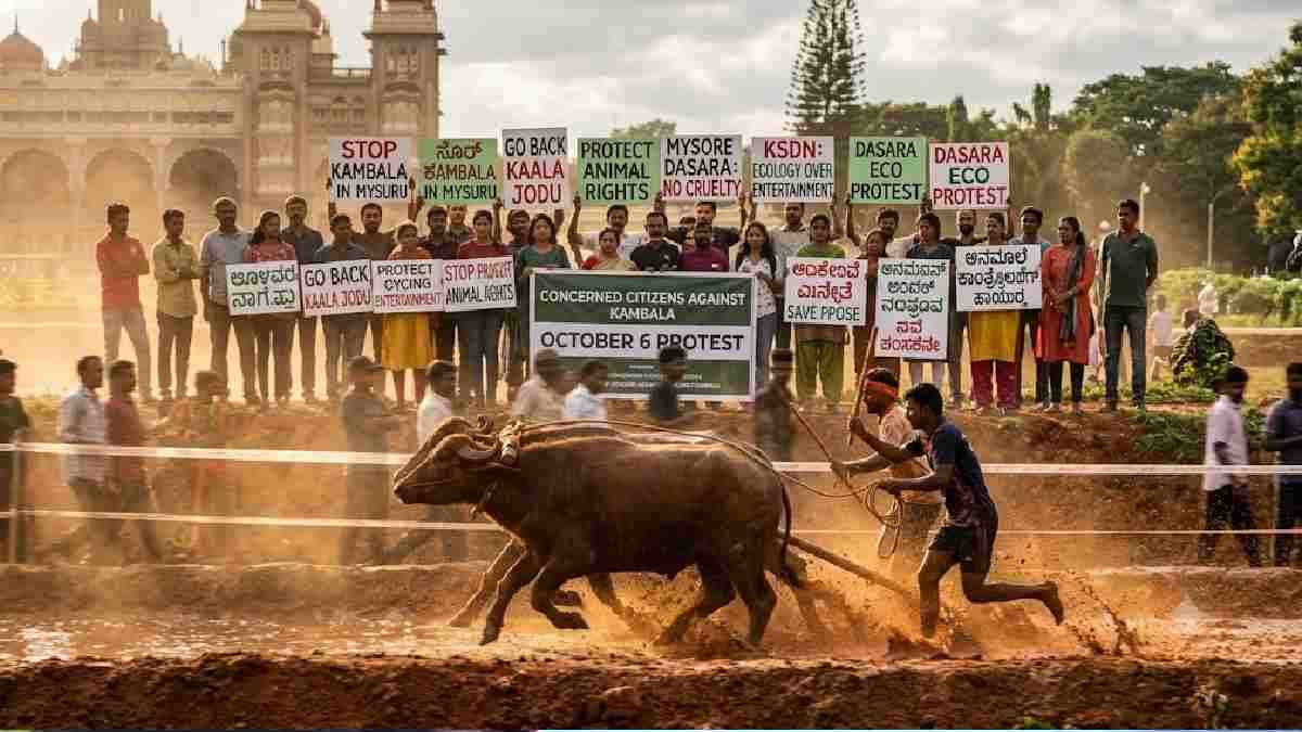 Mysuru Dasara Kambala Opposition | Photo Credit: AI