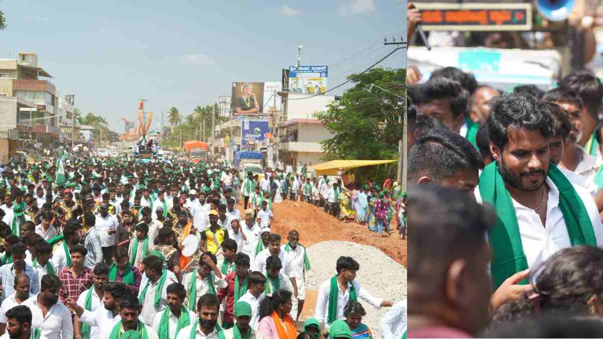 ಕಡೂರಿನಲ್ಲಿ ನಿಖಿಲ್ ಕುಮಾರಸ್ವಾಮಿ ನೇತೃತ್ವದಲ್ಲಿ ರೈತ ಸ್ವಾಭಿಮಾನ ಯಾತ್ರೆ; ಬರ ಪರಿಹಾರ ₹25 ಸಾವಿರಕ್ಕೆ ಹೆಚ್ಚಿಸಲು ಆಗ್ರಹ!!