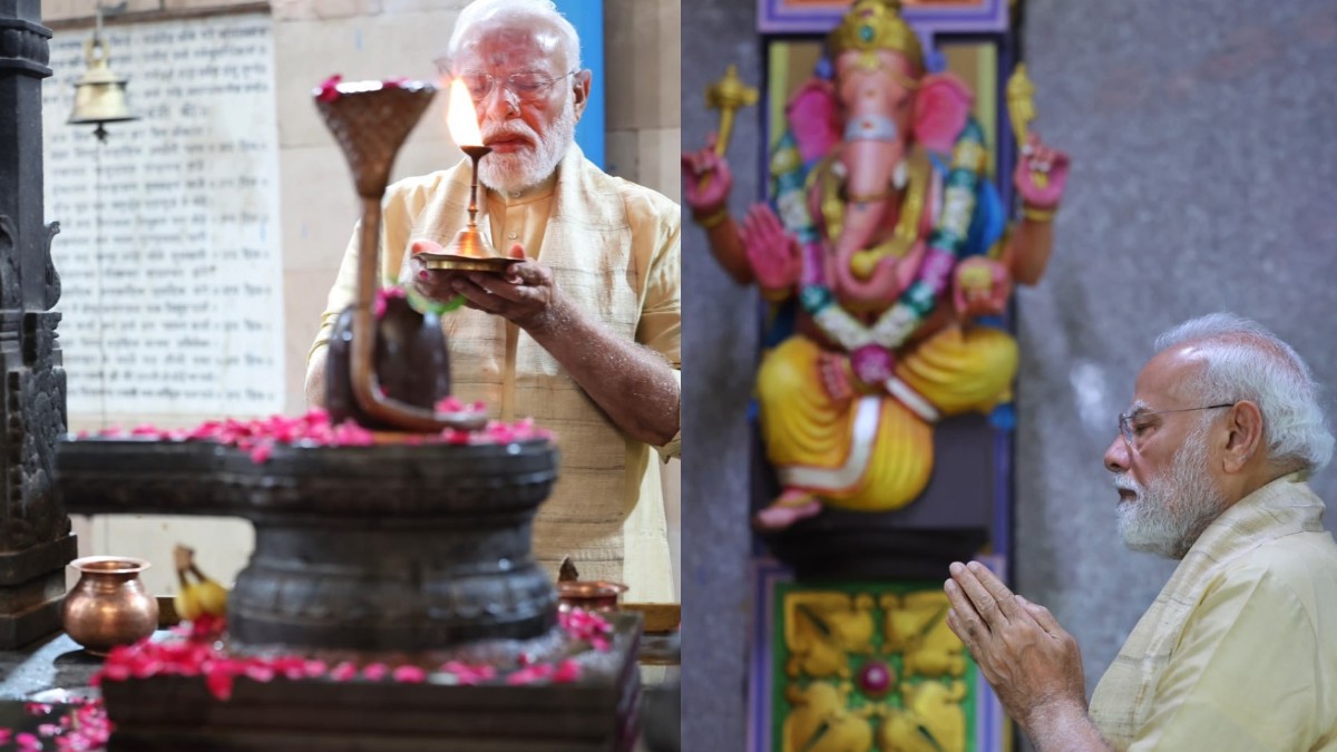 PM Modi Visits Delhi’s Sri Vinayaka Mandir as He Completes 25 Years in Public Office