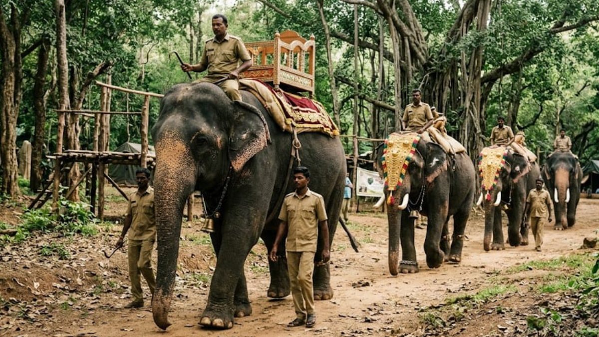 ದಸರಾ ಆನೆ ಅವಘಡ | Photo Credit: AI