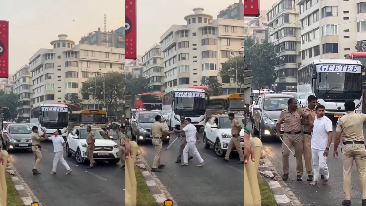 South Mumbai Video Raises Questions After Man Allegedly Assaults Police Officer in Broad Daylight