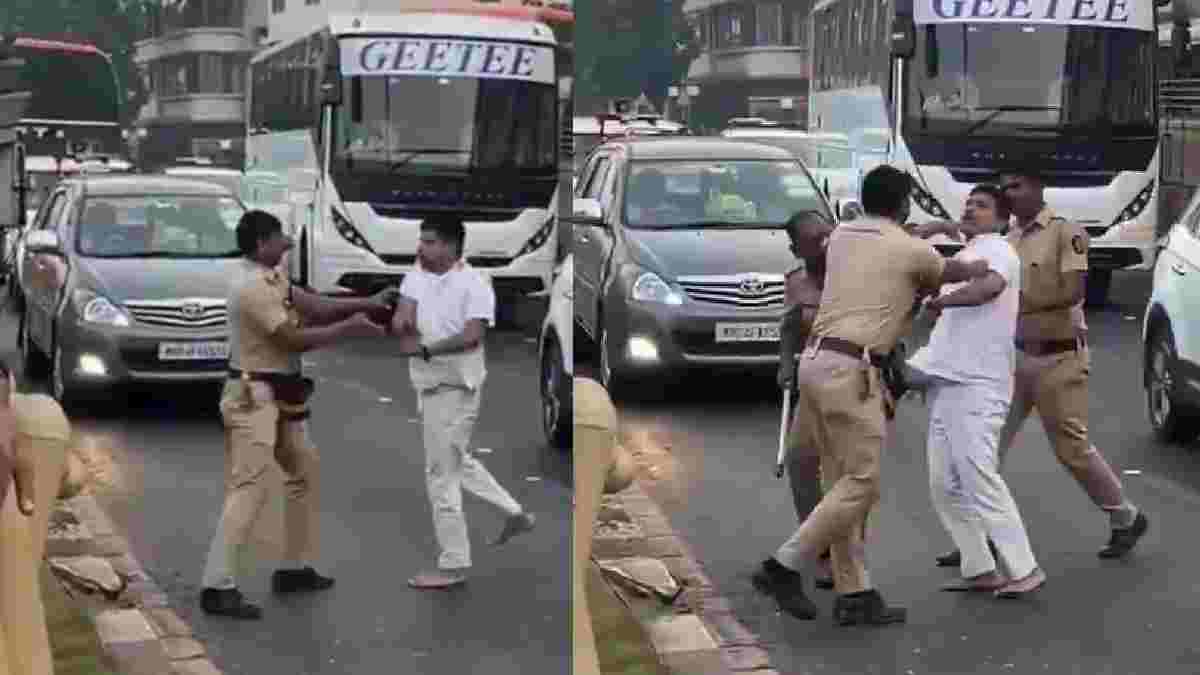 ಮುಂಬೈ ರಸ್ತೆಯಲ್ಲಿ ಪೊಲೀಸರೊಂದಿಗೆ ವ್ಯಕ್ತಿಯ ವಾಗ್ವಾದ; ವಿಡಿಯೋ ವೈರಲ್, ಘಟನೆಗೆ ಕಾರಣವೇನು?!!