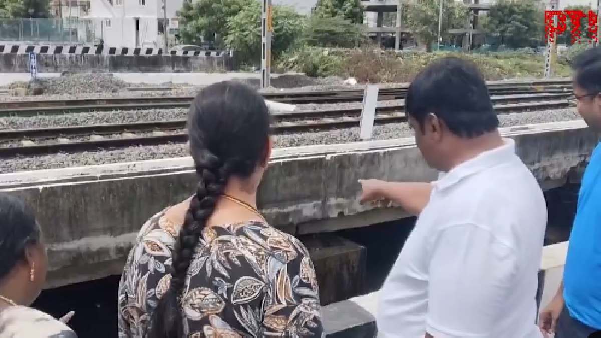 Heavy rainwater floods residential streets in Velachery